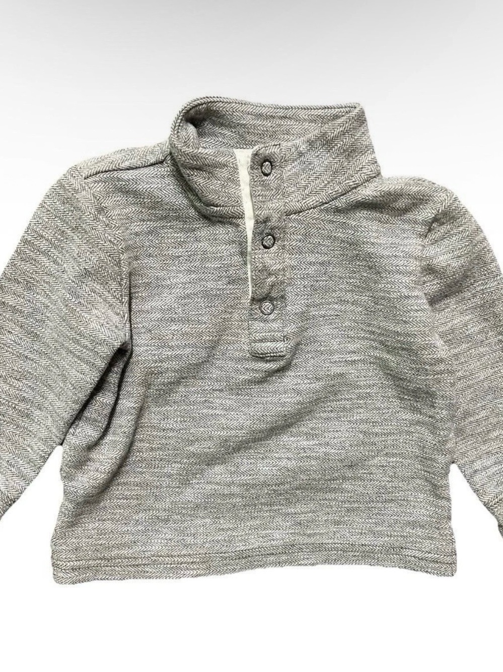 Janie And Jack Toddler Grey 1/4 Button Up Sweater Size 12-18 Months